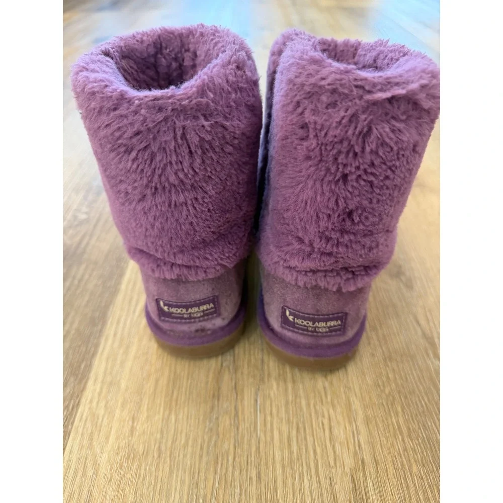 Koolaburra by UGG Victoria Boho Boot Kids 13 Purple Suede Faux Fur Bows Cozy